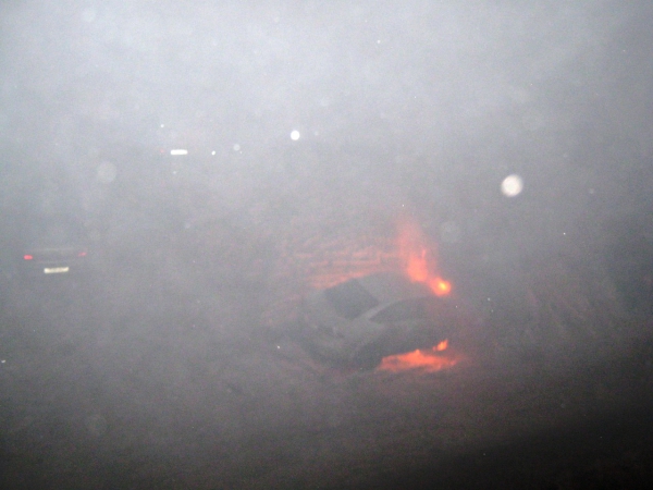 В Соломбале сгорел новый Ford. Фото очевидца.